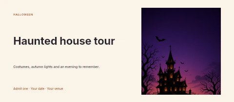 Haunted house tour event ticket template