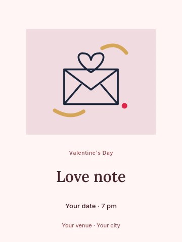 Valentine love letter · Duotone in Love note poster template
