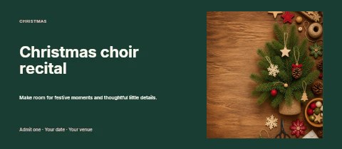 Christmas choir recital event ticket template