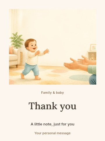 Baby naming celebration greeting card template