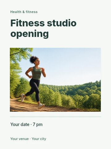 Fitness studio opening invitation template
