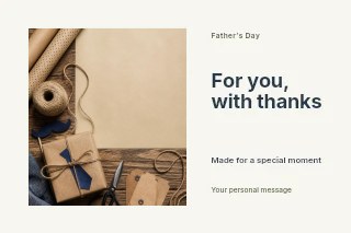 Father’s Day photo message postcard template · Horizontal photo dialogue