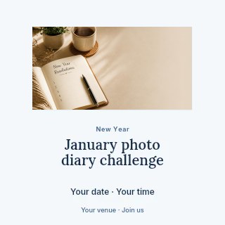 January photo diary challenge social media post template · Picture window