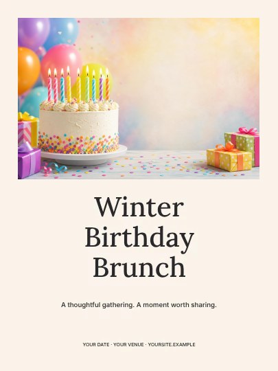 Winter Birthday Brunch · Classic invitation template