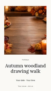 Autumn woodland drawing walk instagram story template · Quiet photo gallery