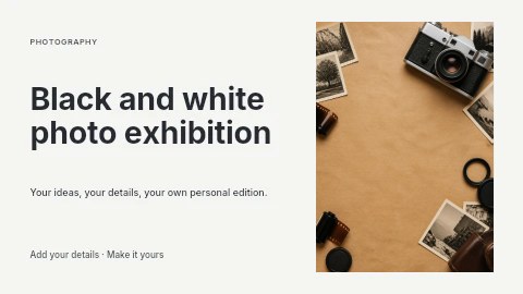 Black and white photo exhibition youtube thumbnail template