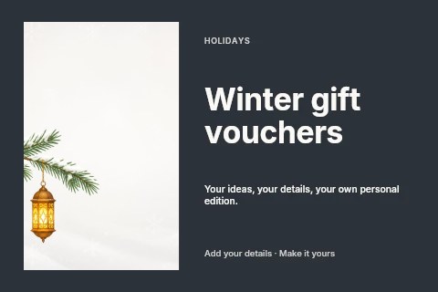 Winter gift vouchers postcard template