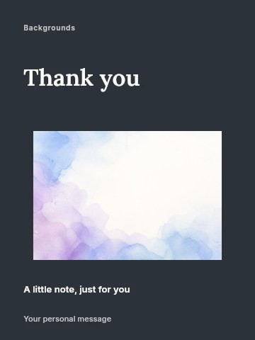 Soft pastel watercolor background in Minimal business announcement greeting card template