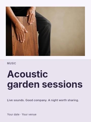 Acoustic garden sessions invitation template