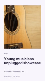 Young musicians unplugged showcase instagram story template · Gallery editorial