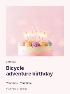 Bicycle adventure birthday poster template · Gallery editorial