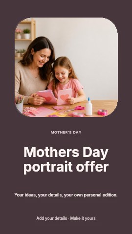 Mothers Day portrait offer instagram story template