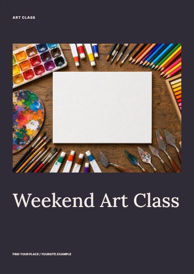Weekend Art Class · Duotone flyer template