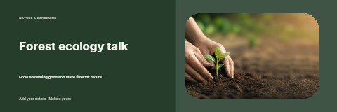 Forest ecology talk banner template