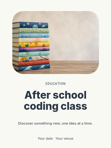 After school coding class invitation template