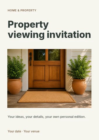 Property viewing invitation flyer template