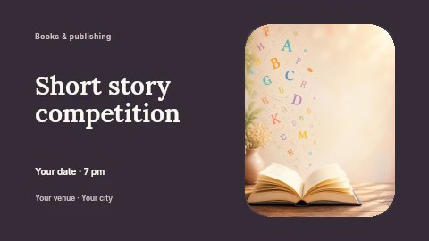 Short story competition presentation cover template