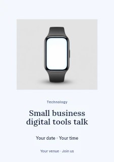 Small business digital tools talk flyer template · Picture window