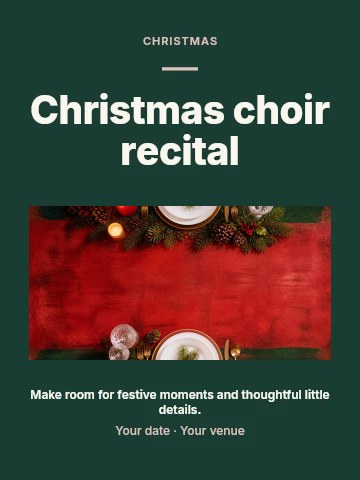 Christmas choir recital invitation template