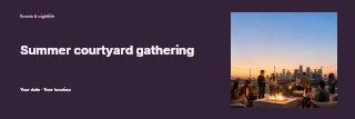 Summer courtyard gathering banner template · Horizontal photo dialogue
