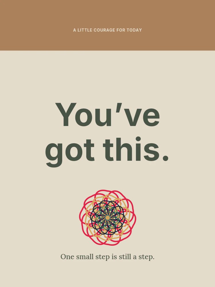 Spiral rosette · 10-fold symmetry and 4 layers in You’ve got this · Encouragement card