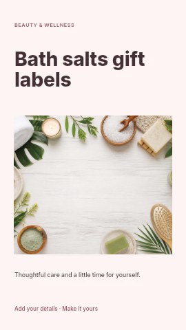 Bath salts gift labels instagram story template