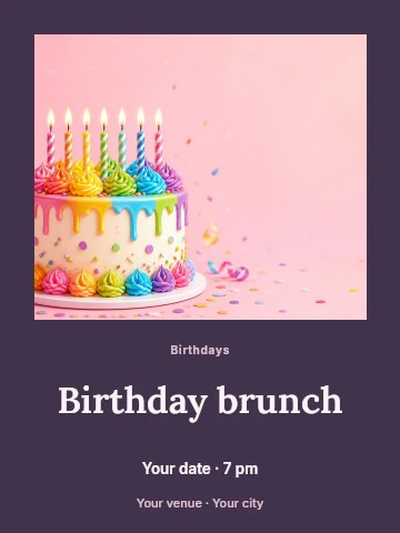 Birthday brunch invitation template