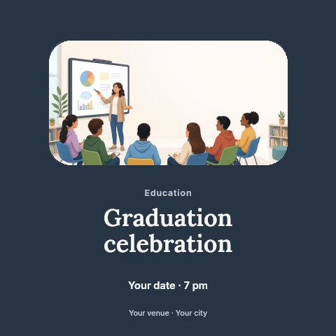 Graduation celebration social media post template