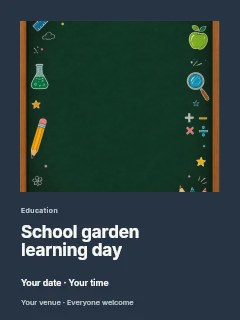 School Chalkboard with Educational Doodles in School garden learning day poster · Gallery editorial