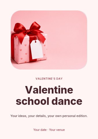 Valentine school dance flyer template