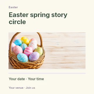 Easter spring story circle social media post template · Title & photograph