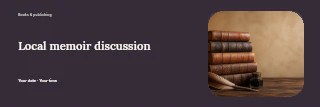 Local memoir discussion banner template · Horizontal photo dialogue