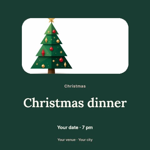 Christmas dinner social media post template