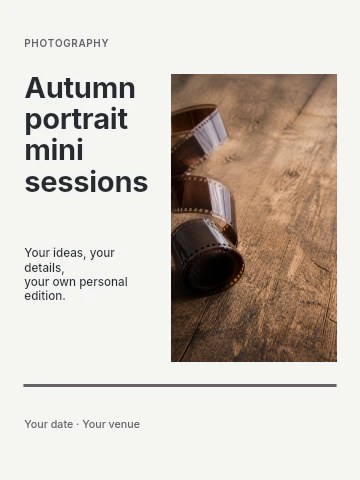 Autumn portrait mini sessions poster template