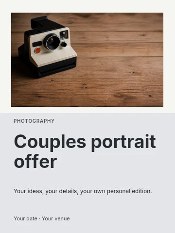 Couples portrait offer poster template