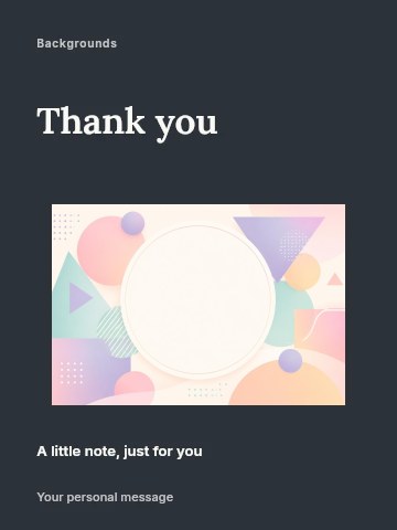 Pastel geometric shapes background with circle in Minimal business announcement greeting card template