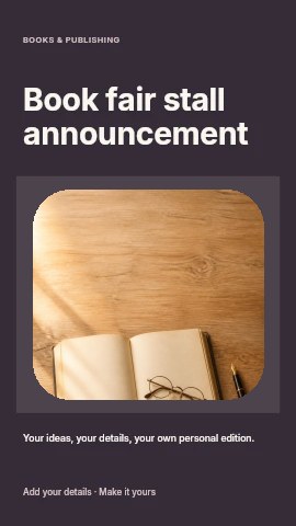 Book fair stall announcement instagram story template