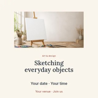 Sketching everyday objects social media post template · Picture window