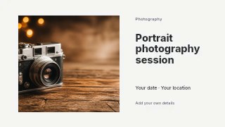Vintage film camera on wooden surface in Portrait photography session · Horizontal photo dialogue