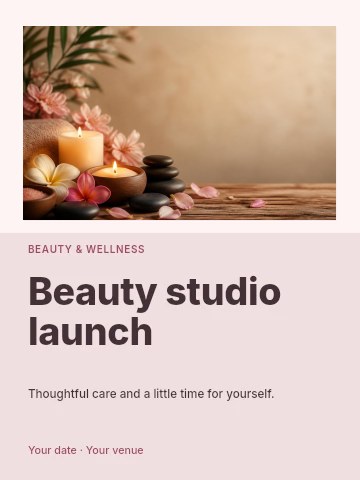 Beauty studio launch poster template