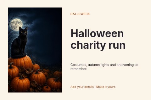 Halloween charity run postcard template