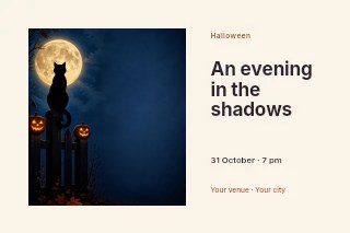 Gothic Halloween ball photo layout postcard template · Horizontal photo dialogue