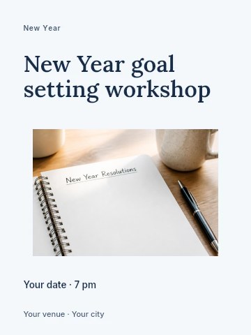 New Year goal setting workshop invitation template