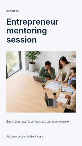 Entrepreneur mentoring session instagram story template