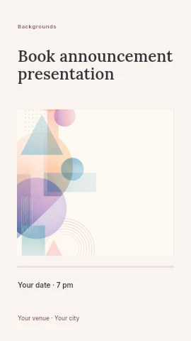 Soft Pastel Geometric Background Design in Book announcement presentation instagram story template