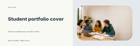 Student portfolio cover banner template