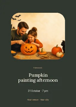 Pumpkin painting afternoon · Picture window flyer template
