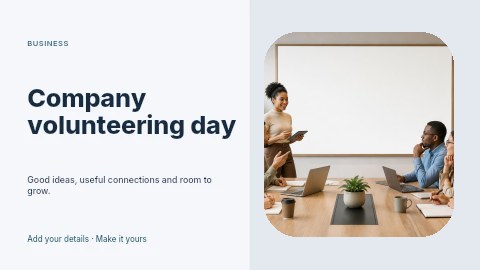 Company volunteering day presentation cover template