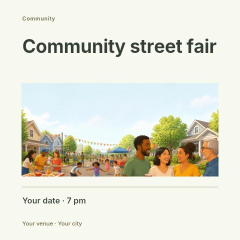 Community street fair social media post template