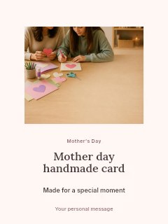Mother Day handmade card invitation template · Picture window